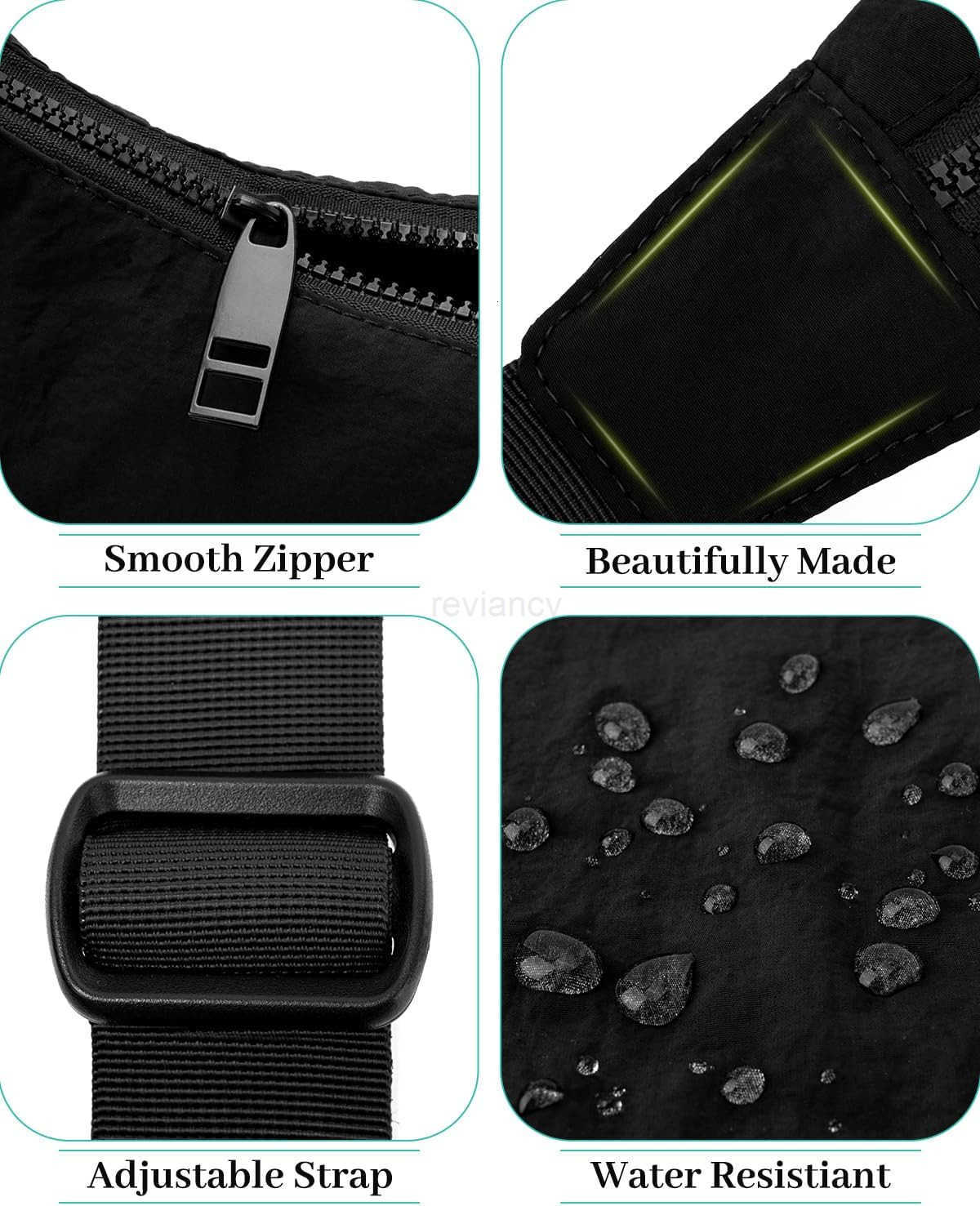 Medium Crossbody Crescent Bag for Women Men Trendy Nylon Crossbody Hobo Bag with Adjustable Strap and Inner PocketsW250930