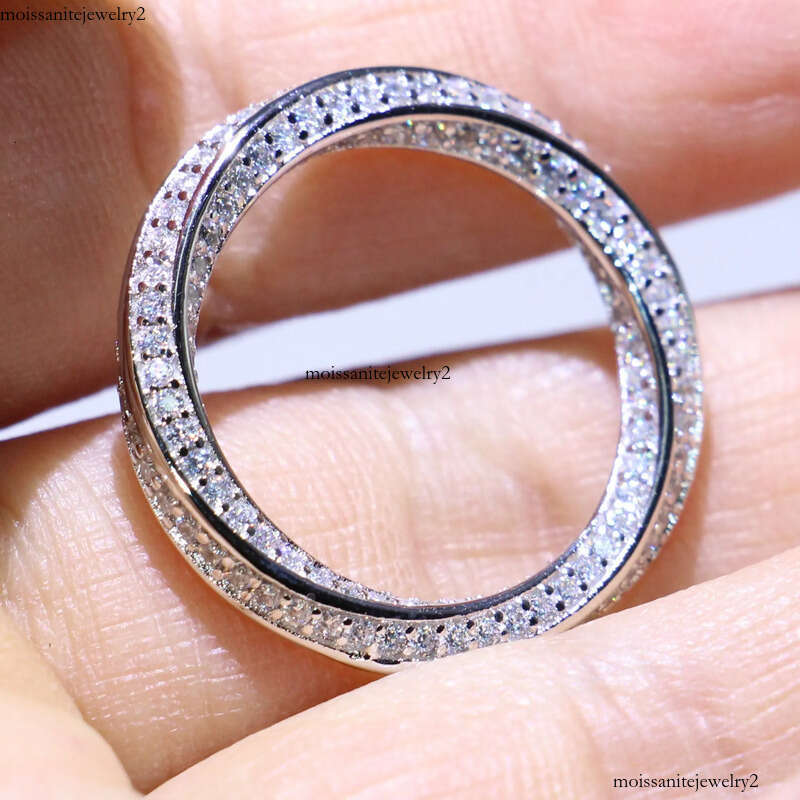 Drop Shipping High Quality Jewelry Real 100% Pure Sterling Sier Pave White Sapphire CZ Dia Party Eternity Wedding Band Ring