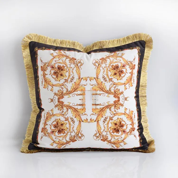 Designer Gold series double-sided printing pillow lisian veet villa living model study room waist cushion