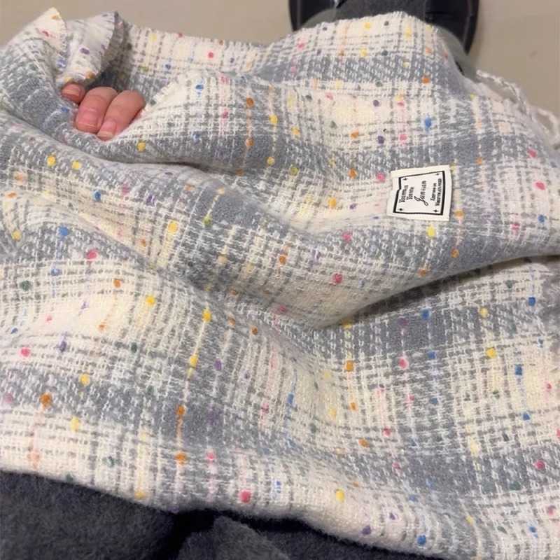 2025 New Starry Sky Plaid Scarf for Women Autumn Winter Student Couple Shawl Versatile Warm Neck Scarf H250930