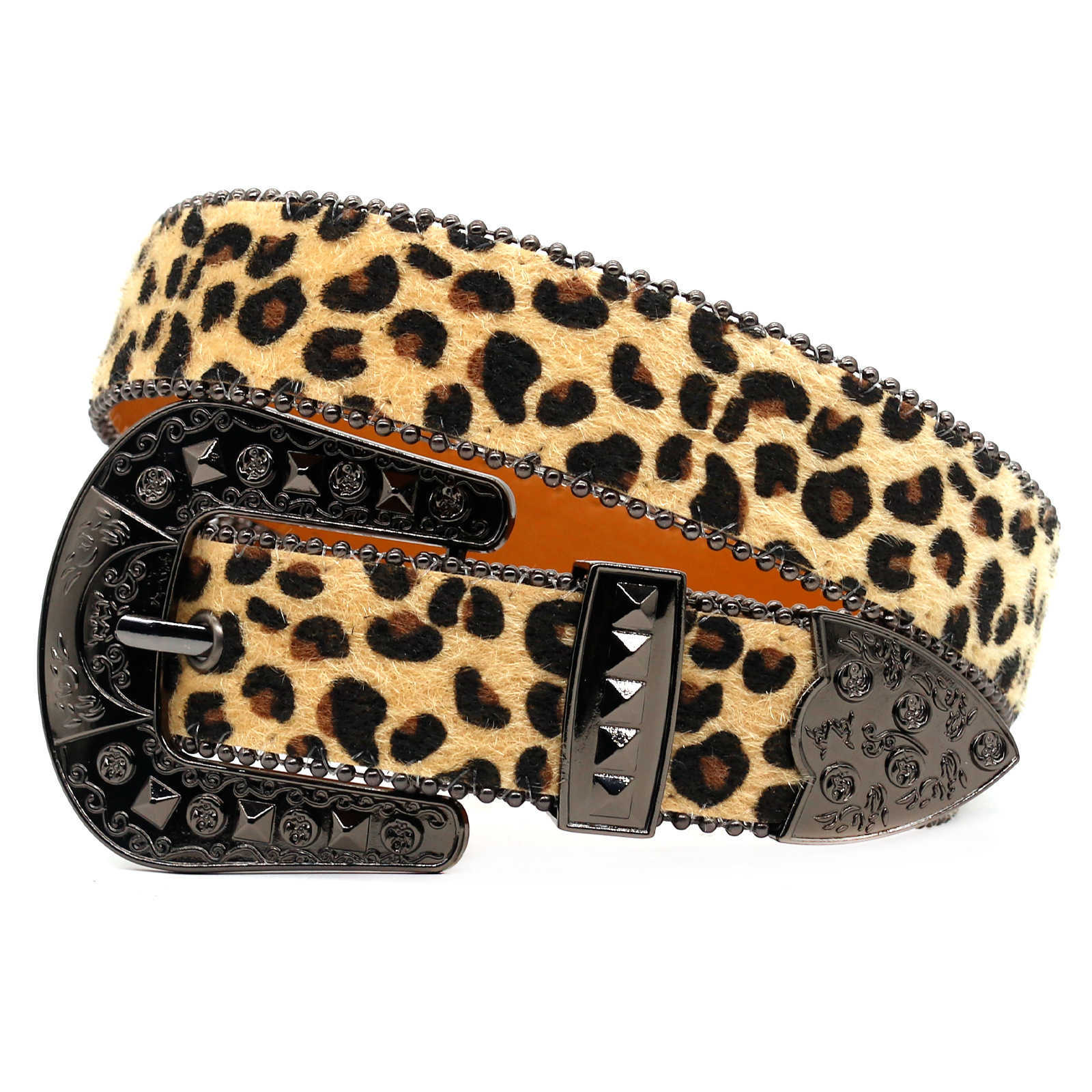 Fashionable leopard print women's belt; decorated with ins style, high-end feeling belt; versatile and simple waist belt for L250930