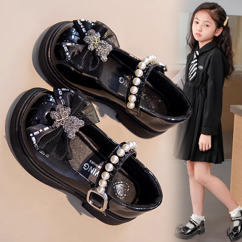 Ladies' small leather Designer shoes new children's princess shoes fashionable children's soft soled children's casual shoes new d