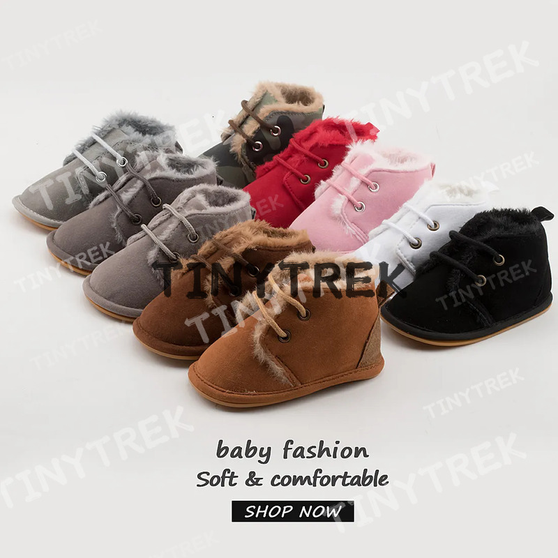 Winter Baby Snow Booties Fluff Warm Infant Boy Girl Toddler Boots Cutefeet Rubber Sole Non-Slip Soft Newborn First Walkers Crib Shoes