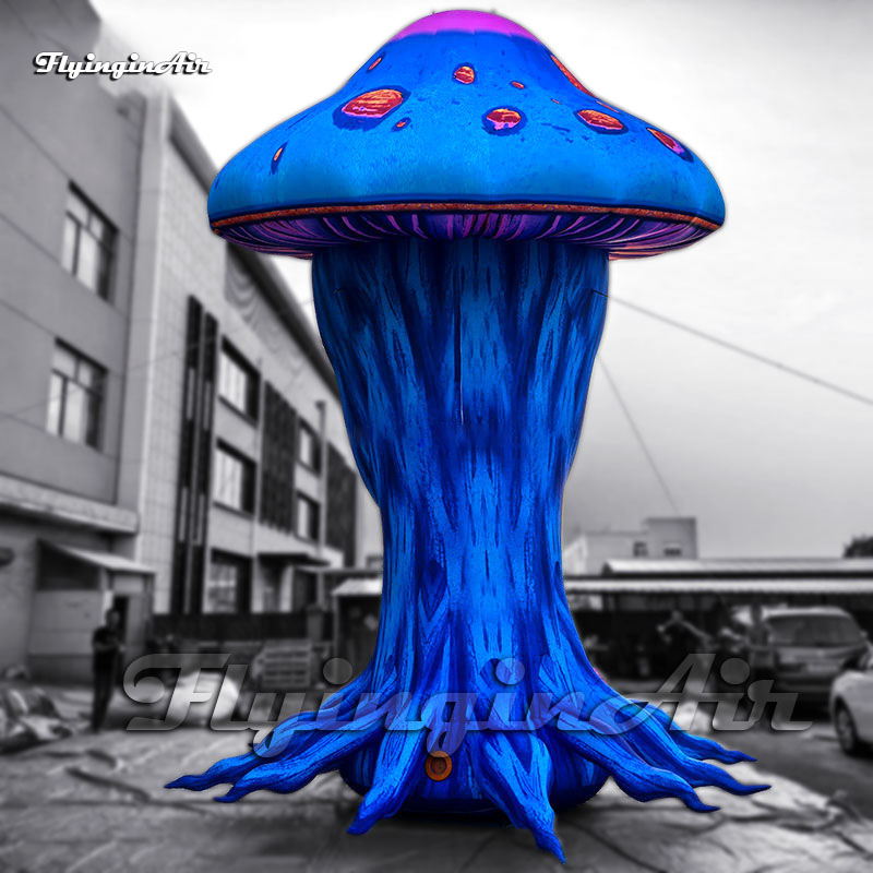 6m High Horrible Giant Inflatable Mushroom Monster With LED Light For Outdoor Halloween Yard Decoration