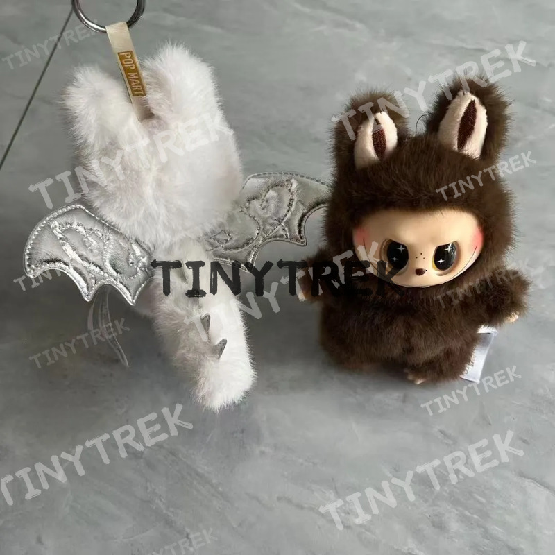 White Brown Angel Labubu Plush aroon Action Animation Character Doll Hobby Pendant Decoration Cute Mysterious Box PVC Childrens Day Surprise Gift