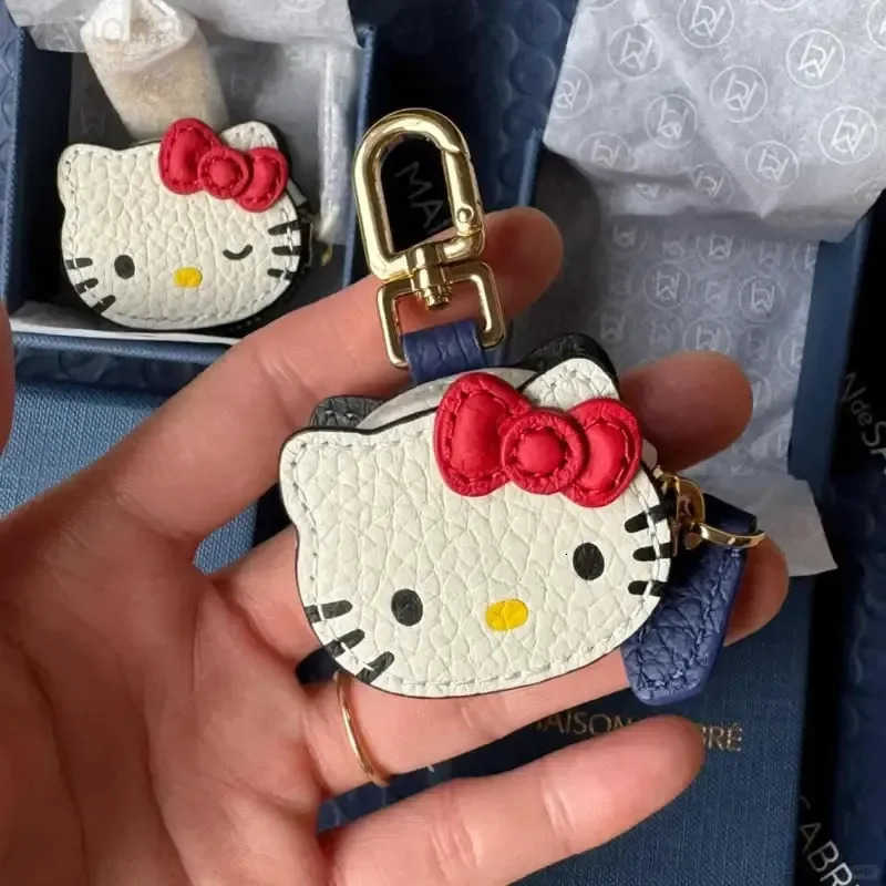Sanrio In Stock Kawaii High Beauty Hello Kitty Cartoon Personalized Creative Leather Bag Keychain Pendant Fashion Clothing Accessories L250930