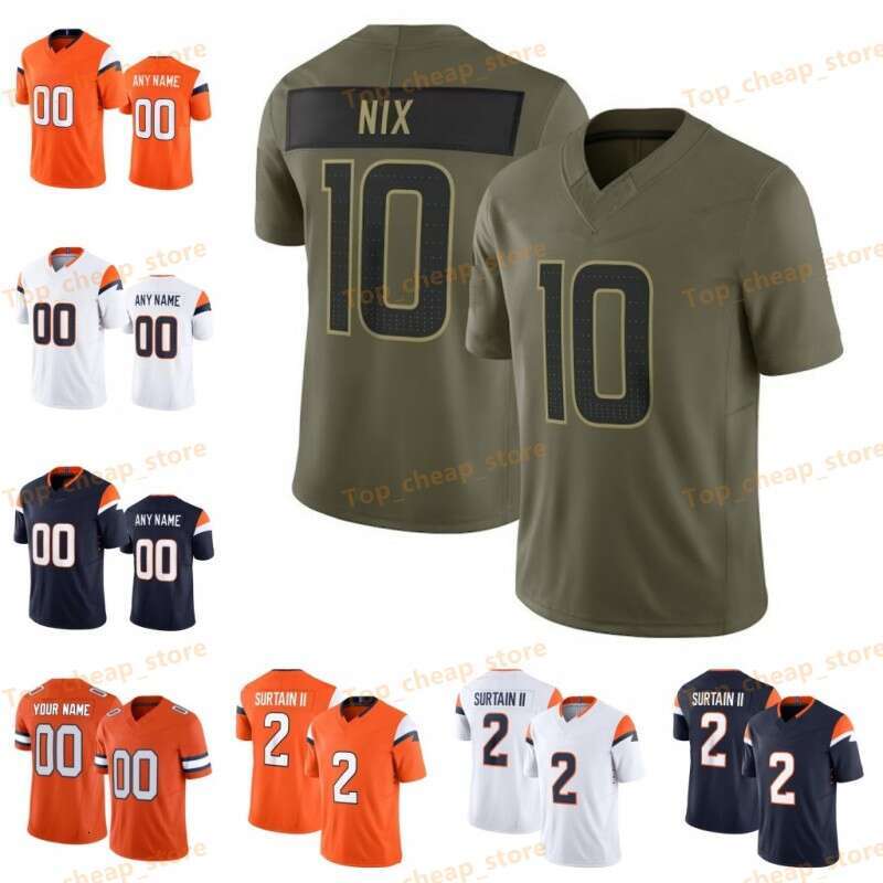 Jahdae Barron Bo Nix Salute to Service Football Jersey Patrick Surtain Marvin Mims Jonathon Cooper John Elway Dennis Smith Audric Estime Champ Bailey Garett Bolles