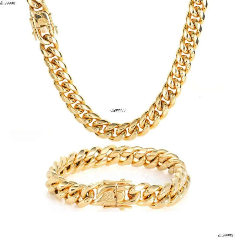 Wholesale Stainless Steel Custom Design Monaco Necklace Hip Hop Gold Plated Miami Curb Cuban Link Chain For Men