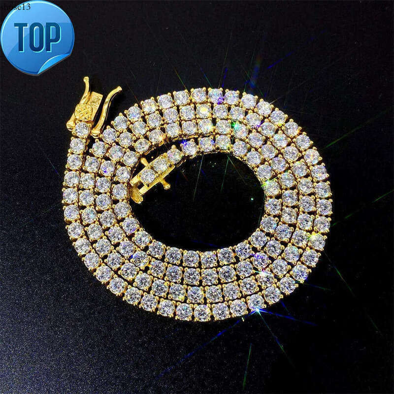 Moissanite tennis 3mm hip-hop full dia Cuban chain