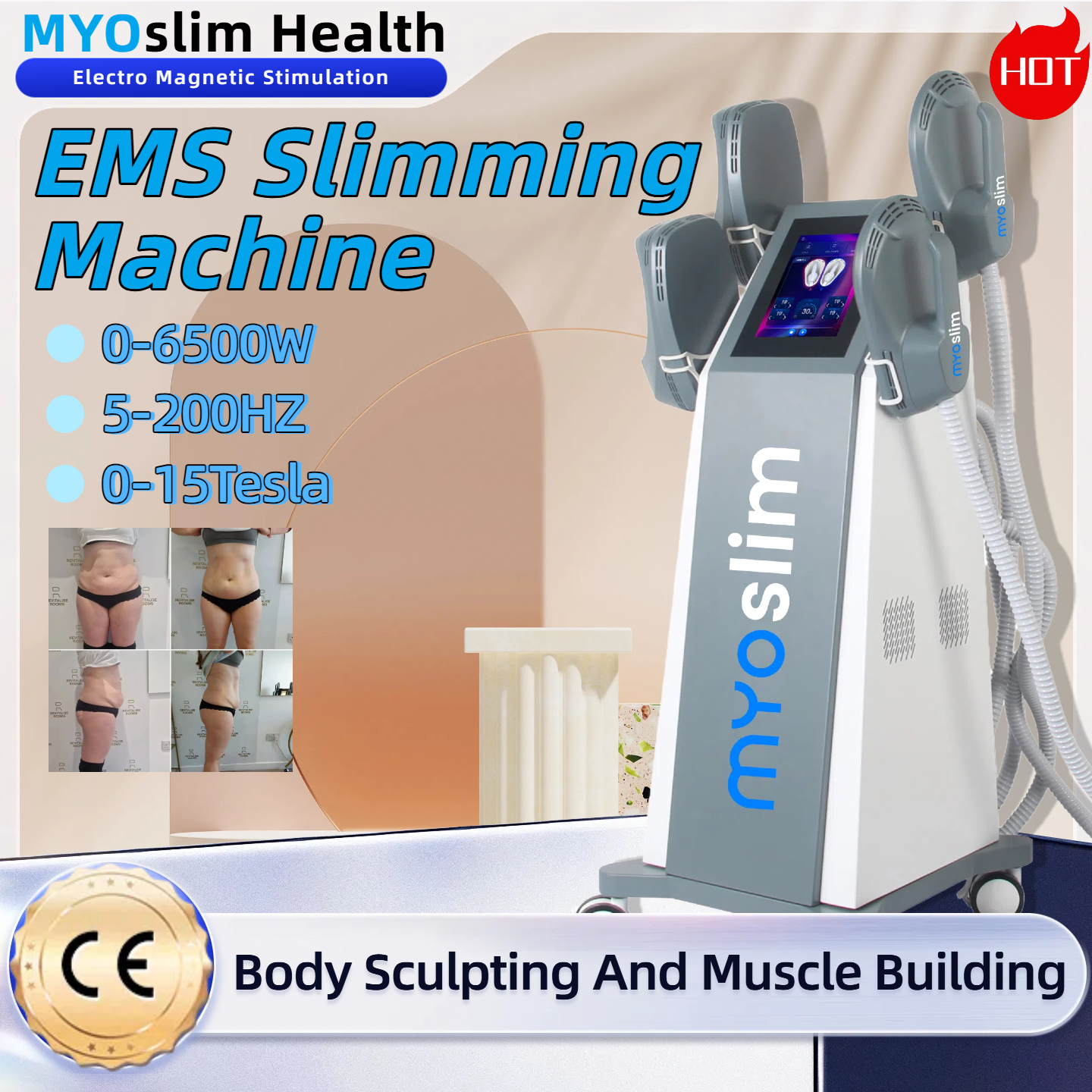 EMSzero Neo MYOslim EMS Sculpt HIEMT RF High Intensity EVibration Pulse Electromagnetic Body Shaping Professional Muscle Growth And Fat Burning Weight