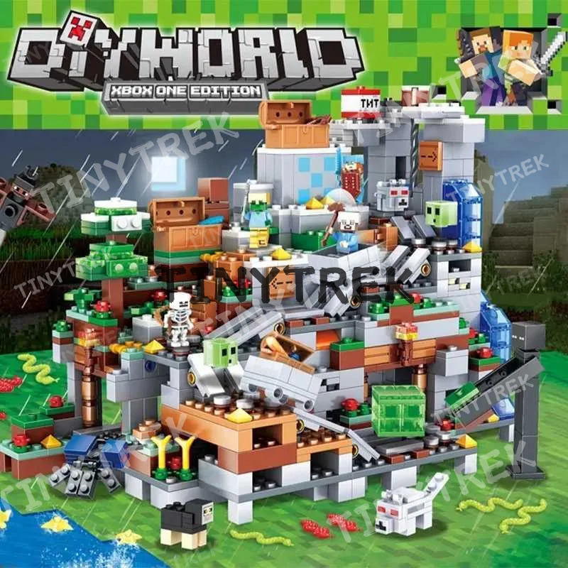 The Cave Village Special Edition Building Blocks With Steve Action Figures Compatible My World Set Toy Y250719