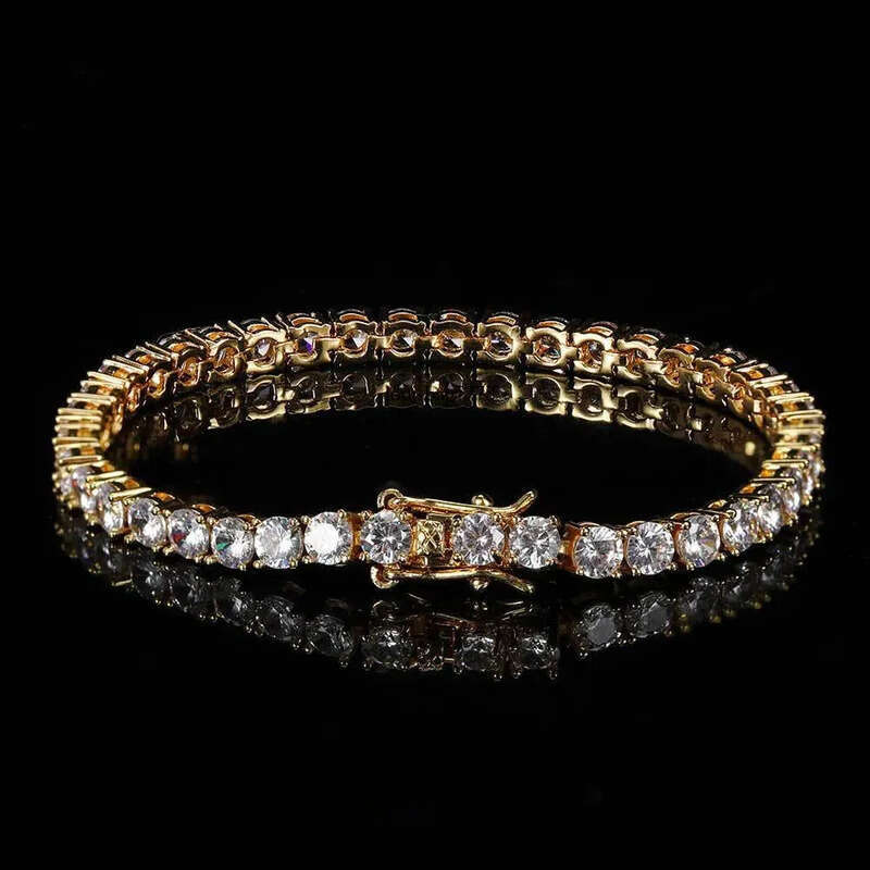 Fashion designer tennis bracelet, women and men gold plated 3MM 4MM 5MM 6MM W dia necklace, hip hop exquisite jewelry necklace personalized