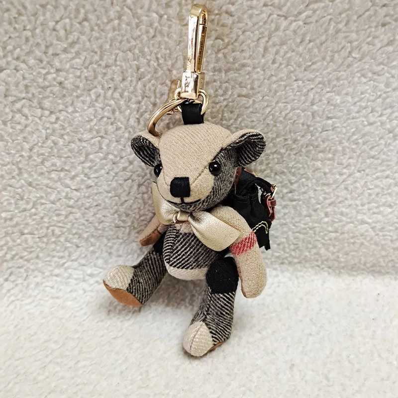 luxcury Handmade Women's Bag Charm - Plush Teddy Bear Keychain with Cashmere Fur Detailing