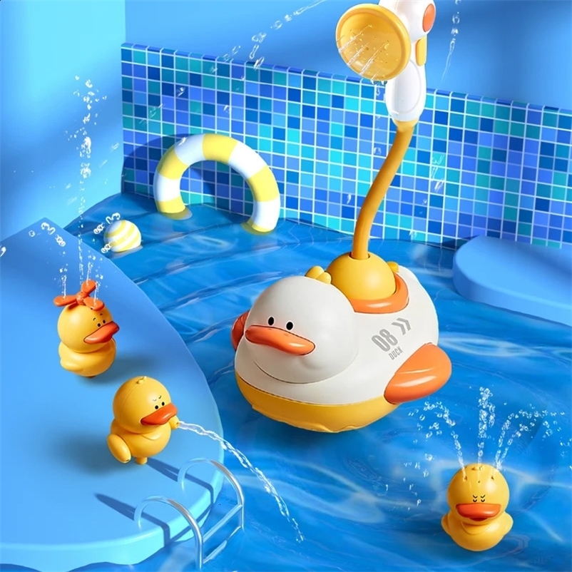 Baby Cartoon Duck shower Classic Shower Bath Toy Animal Sprinkle Bathroom Swimming Bathing Shower Educational Toys For Kid Gift 250328bj