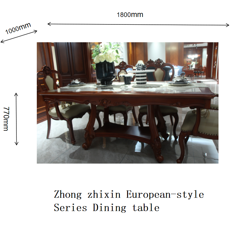 Zhong zhixin European-style Series The dining table is crafted from solid wood by a Danish designer with meticulous attention to detail