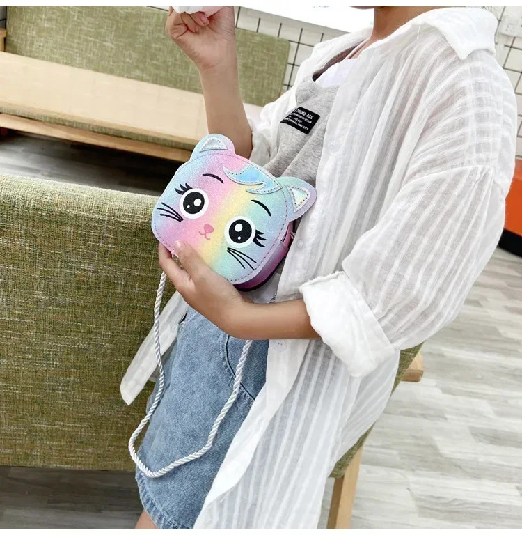 Cute n Childrens Small Cat Shoulder Bags Lovely Baby Girls Coin Purse Boys Kids Crossbody Bag Handbag Princess Accessories 250922