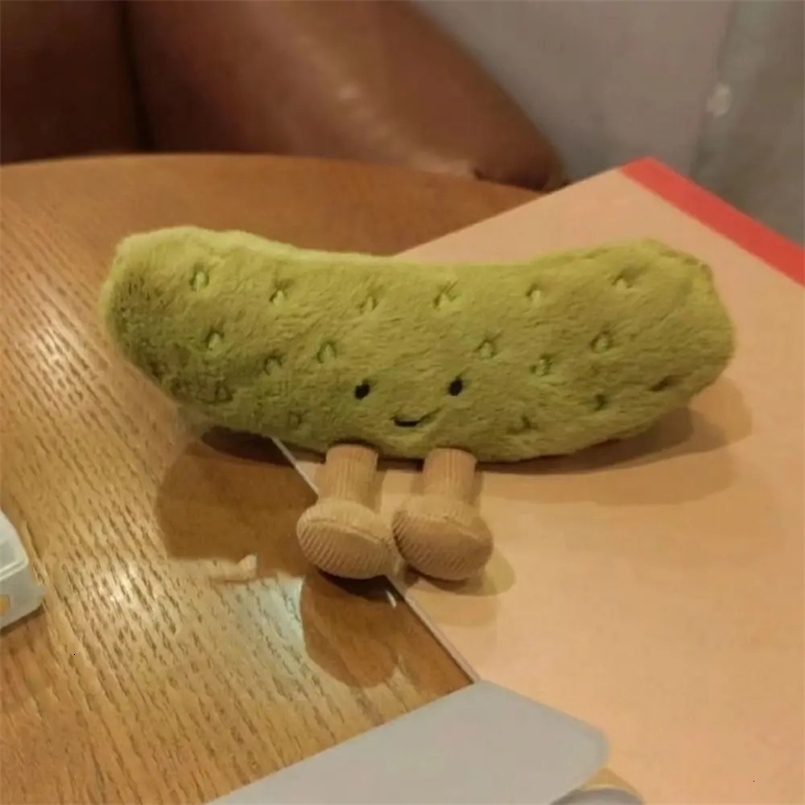 Cute Plush Pickled Cucumber Toy with Legs Soft Pickled Plush Toy Kawaii Green Cartoon Doll Childrens Room Decoration 250616