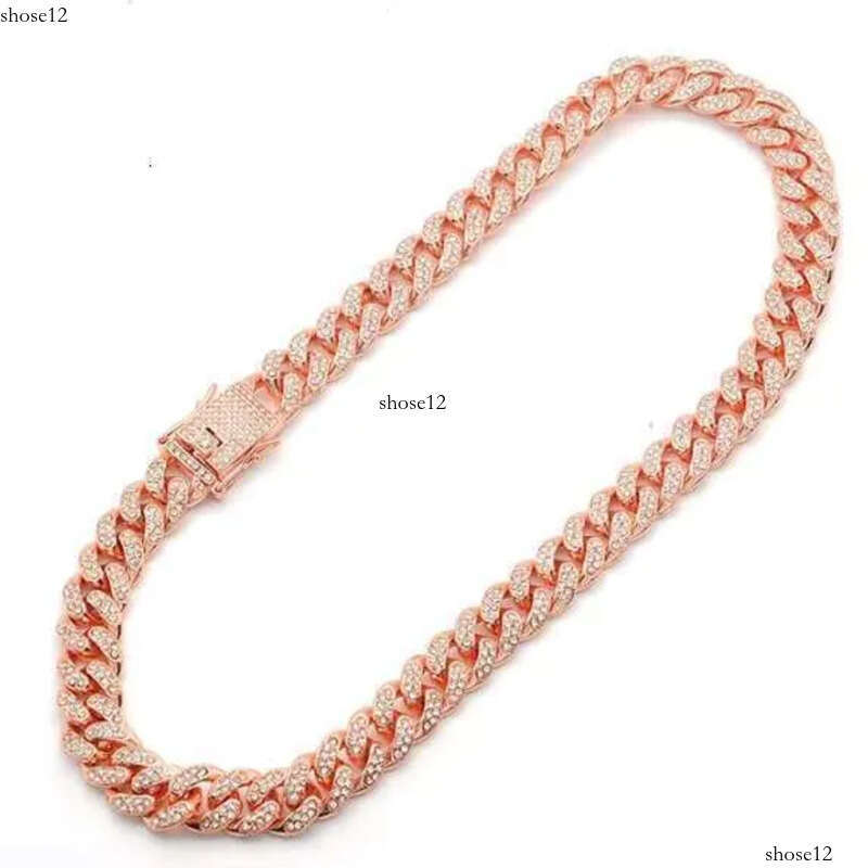 DHCollections 13mm Bg Rhie Golden Miami Cuban k Chain Men's Hip Hop Necklace Jewelry