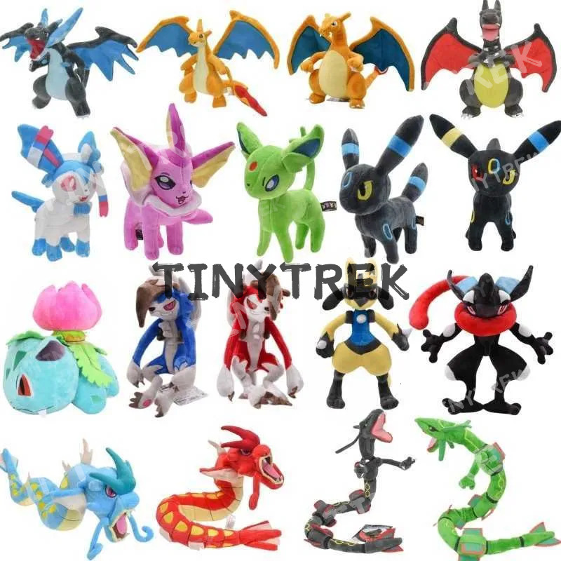 Anime Character Dolls Charizard X Y Eevee Greninja Lucanroc Lucario Rayquaza Gyarados Childrens Plush Toy L250630