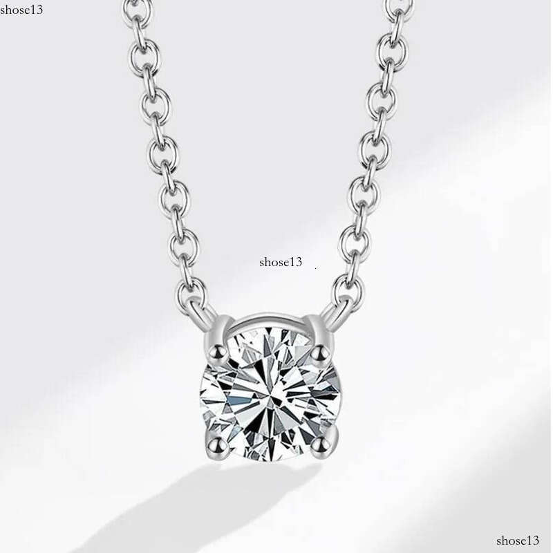 2024 Choucong Moissanite Dia Pendant Simple Fashion Jewelry Real 100% Sterling Sier 14K Gold Solitaire Gemstones Women Beach Clavicel Necklace Gift