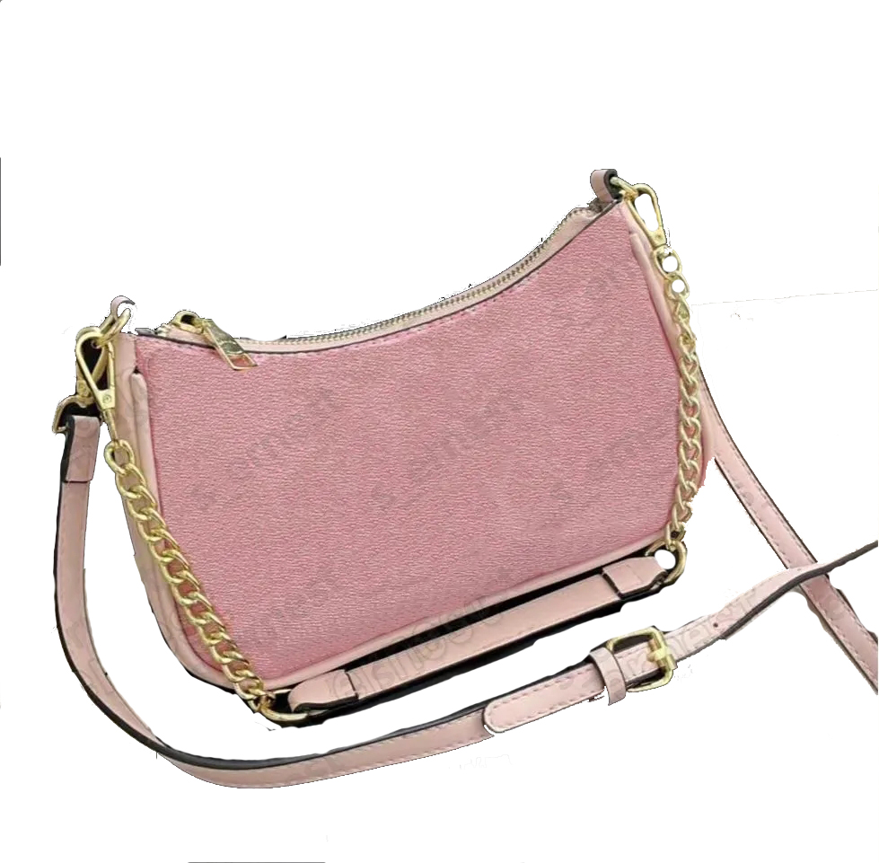 Womens Designer Underarm Small Handbags Designer Shoulder Bag Ladies small Baguette Chain Strap Croissant Bags Pink Purse