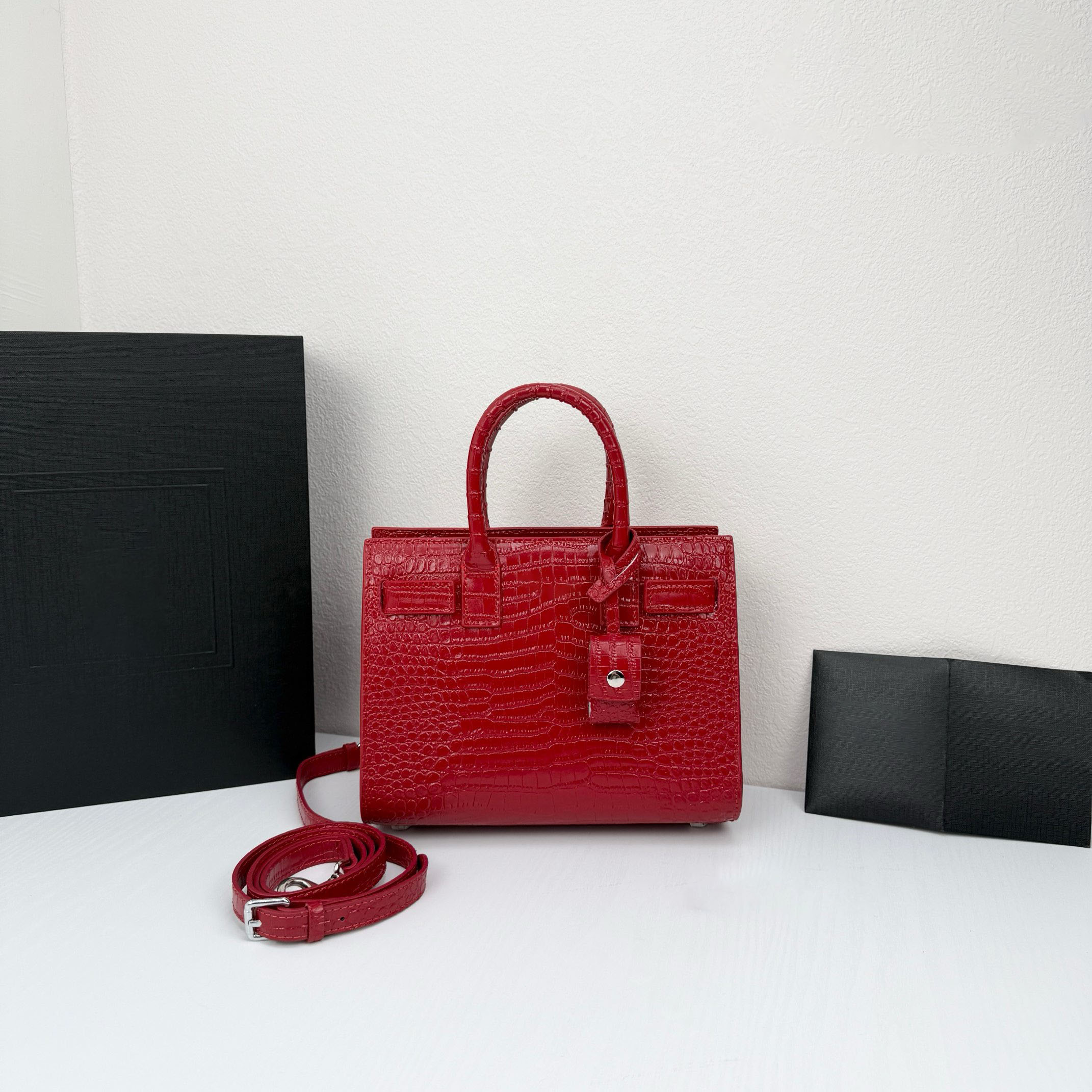 Top-quality crocodile-pattern Sac De Jour bag, fashionable women's genuine leather luxury crocodile handbag, crossbody messenger bag, shoulder bag, and wallet