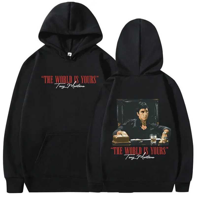 Classic Scarface movie mens and womens hoodies retro gothic pullovers sweatshirts the world is your Tony Montana T250929