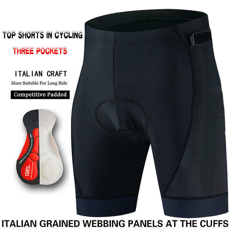 Men's new style cycling suit shorts for summer, quick-drying and breathable with 3 pockets and a tight silicone seat pad.