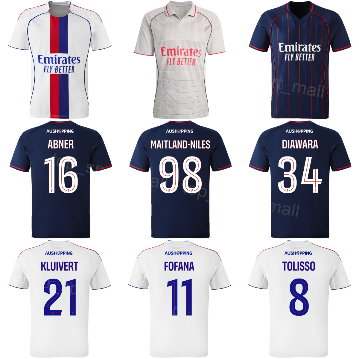 Club 2025-2026 Men Lyons Soccer Jersey 8 TOLISSO 98 MAITLAND-NILES 11 FOFANA 7 KARABEC 10 SULC 40 DESCAMPS 6 TESSMANN 16 ABNER 23 MORTON 44 MERAH Football Shirt Kits