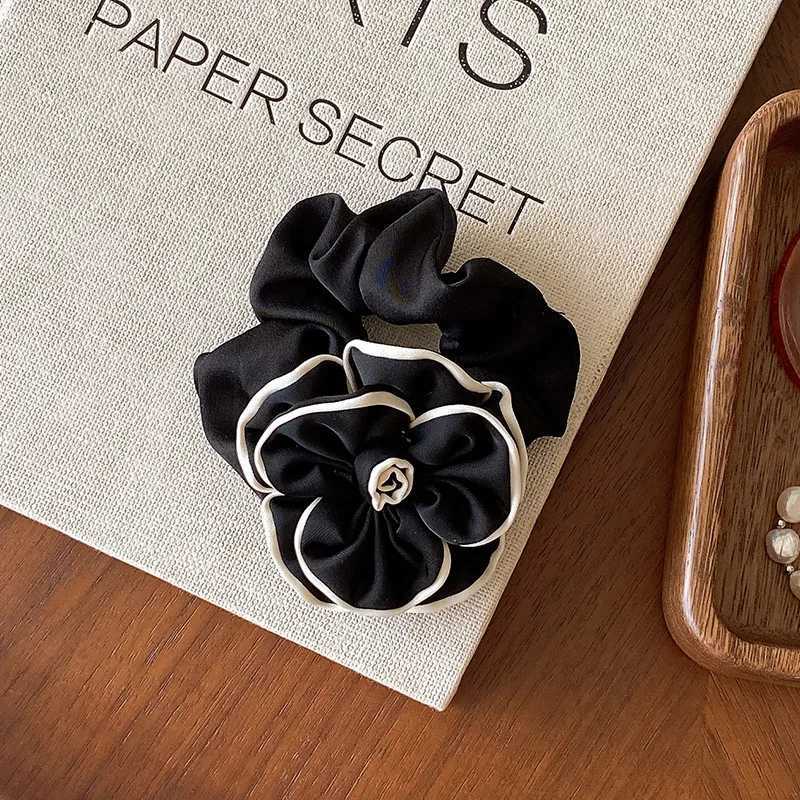 Fashion Elegant Vintage Camellia Handmade Flowers Hair Ties Headband Women Stylish and Chic Headrope Hair Scrunchies Hair Accessories Y250930qws