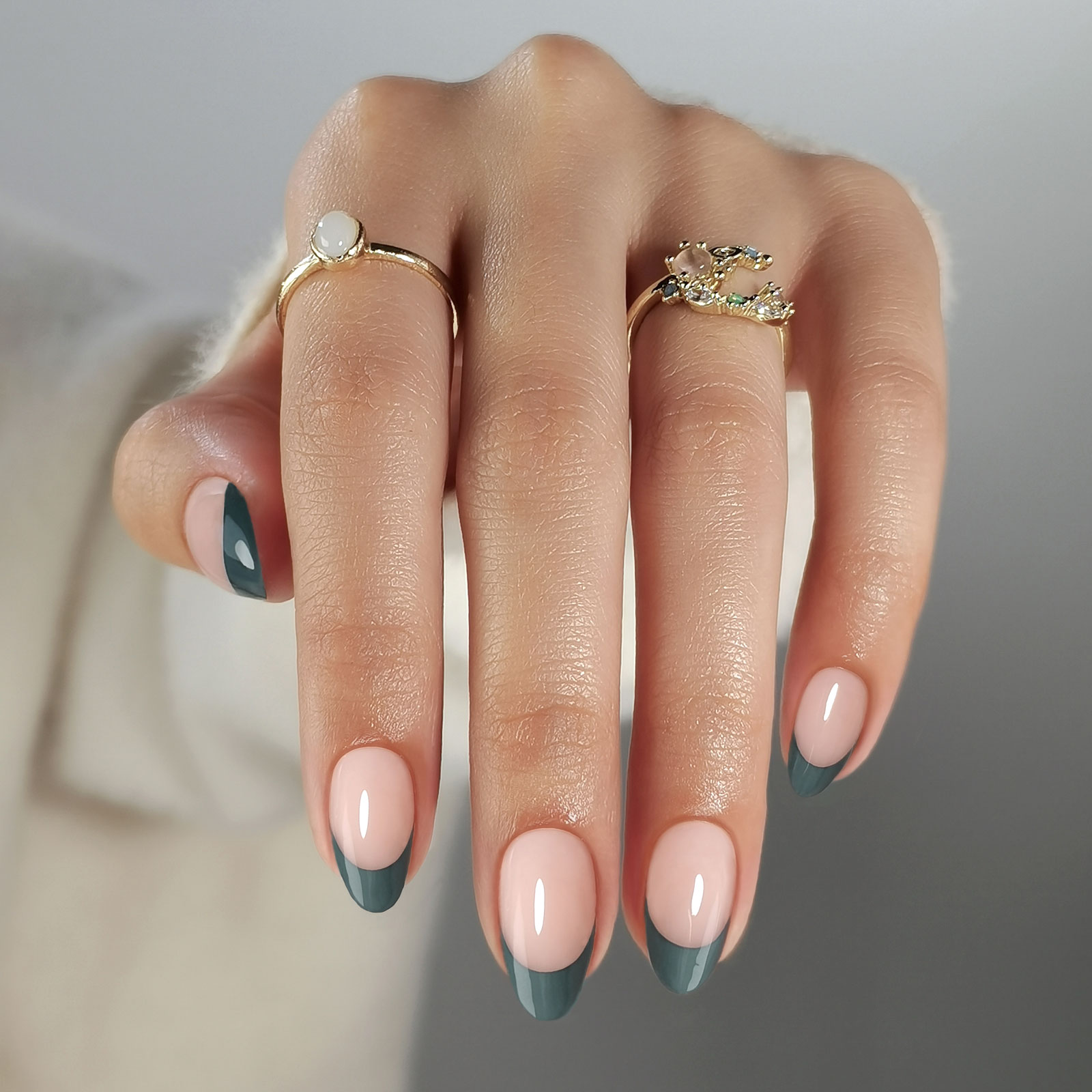 french pub green presson fake nails soft gel almond nails with a natural and perfect fit 16 sizes 32 reusable fake nails