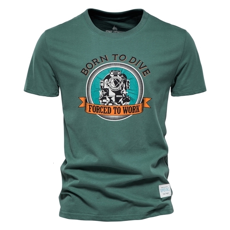 AIOPESON100% Cotton Printed Men Tshirt Soft Touch Classic Oneck Highquality T Shirt for Men Slim Fit Tops Tees Mens Clothing 220704wtt