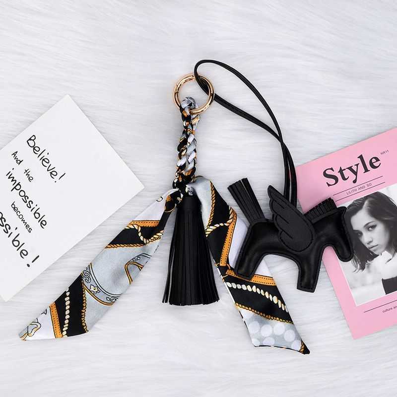 Luxury Chic Womens Travel Scarves - Handcrafted Silken Fabric with Faux Fur Trim and Pony Enamel Wristlet Embellishment Z260130