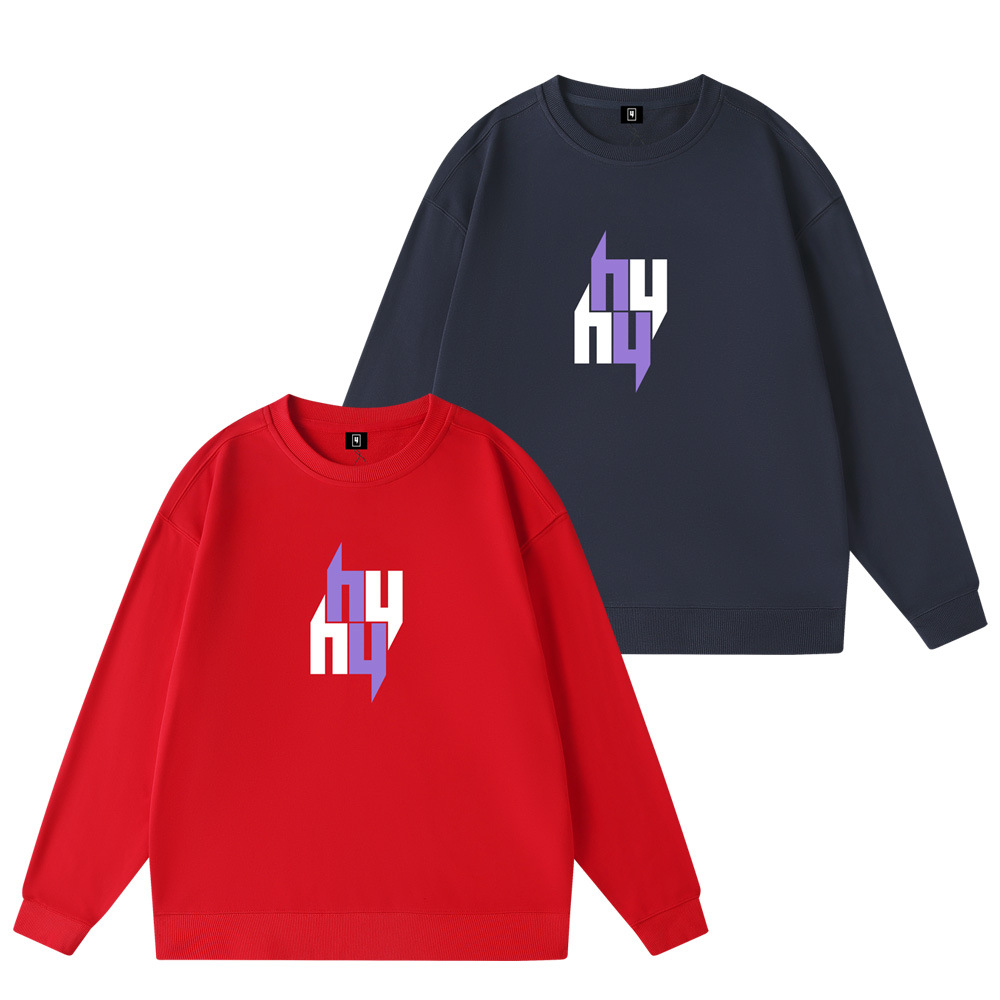 Men's Hoodies Round-neck Street Hip-hop Design High-end Black Red And White Combination Letter Print, Comfortable Cotton Loose Autumn And Winter 
