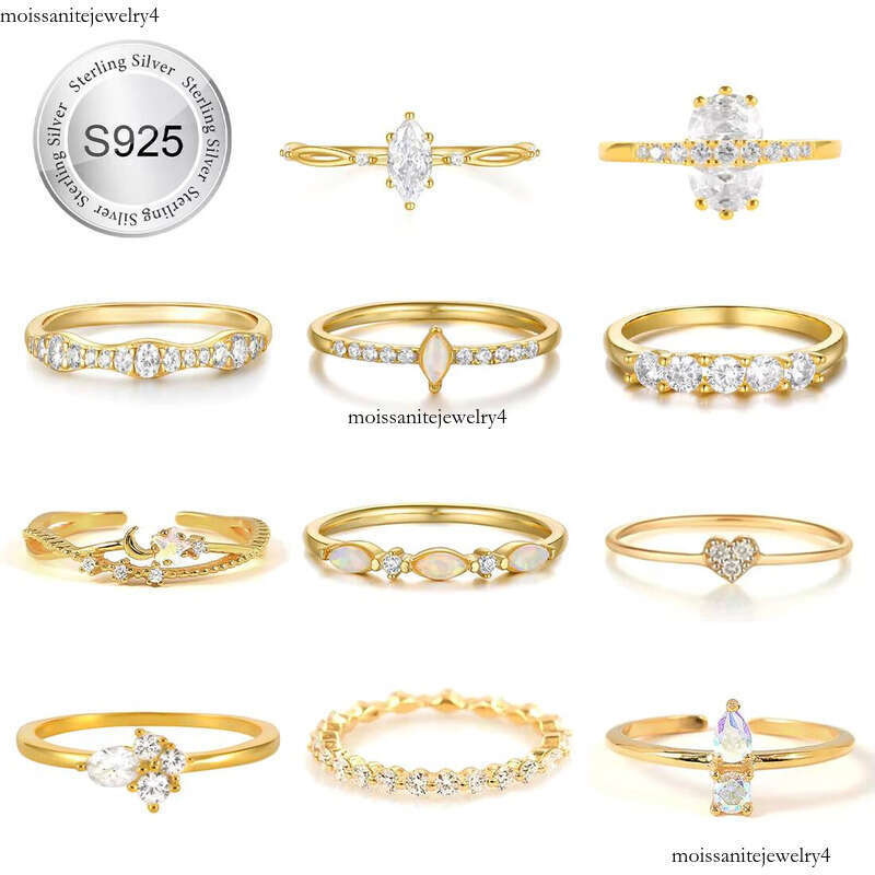 Toposh Transparent moissanite Wedding Engagement gold Quality Women's Fashion Jewelry Pure Silver Ring