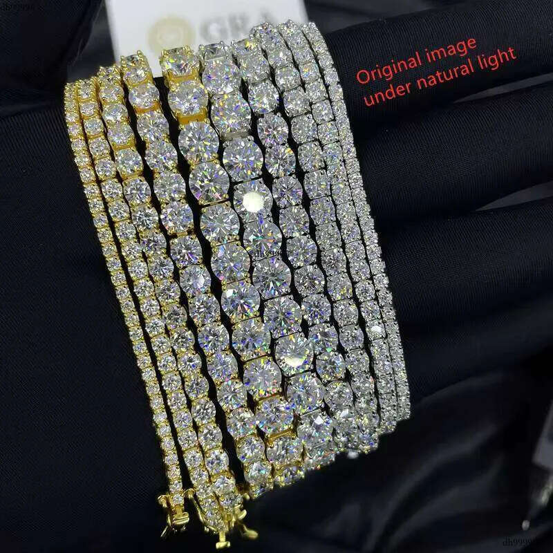 Multi-color designer style necklace of high qualityWhite GRA Tennis Chain Ice Out Sier Hiphop Men Moissanite Bracelet