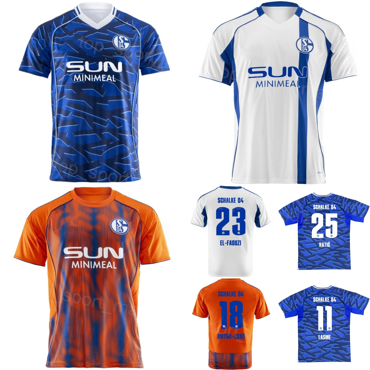 Club 2025-26 Men Schalke 04 Soccer Jersey 11 LASME 23 EL-FAOUZI 18 ANTWI-ADJEI 1 KARIUS 25 KATIC 9 SYLLA 19 KARAMAN 4 KURUCAY 39 REMMERT 5 BECKER Football Shirt Kits