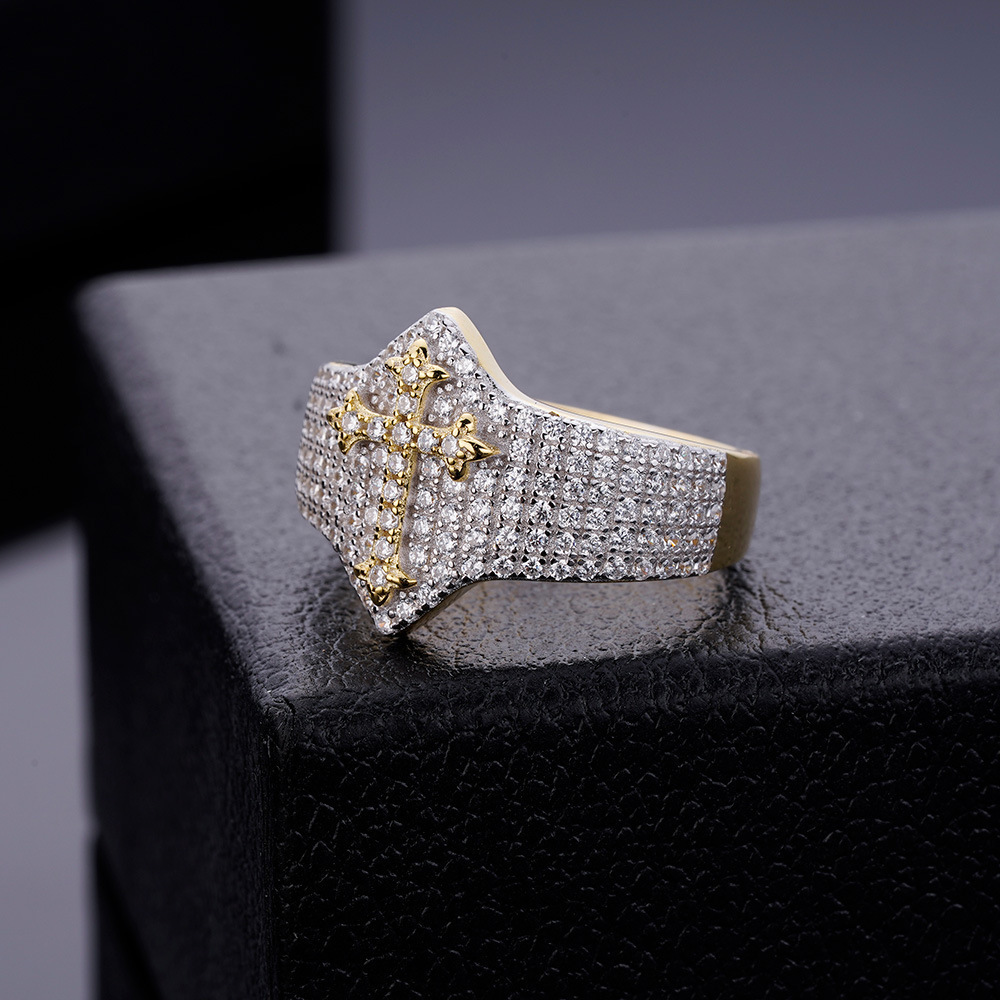 S925 Cross Rings For Men D VVS Femme Iced Out Hip Hop Wedding Jewelry Gift anillos Christmas 250702
