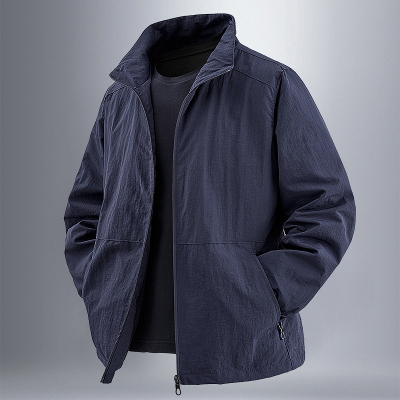C100404 Autumn and Winter Men's Zipper Stand Collar Sweater Retro Earth Color Hoodie Women