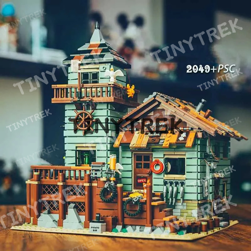 21310MOC Old Fishing Street View City House Architecture Boys and Girls Series Assembled Adult High Tech Building Toys L250826