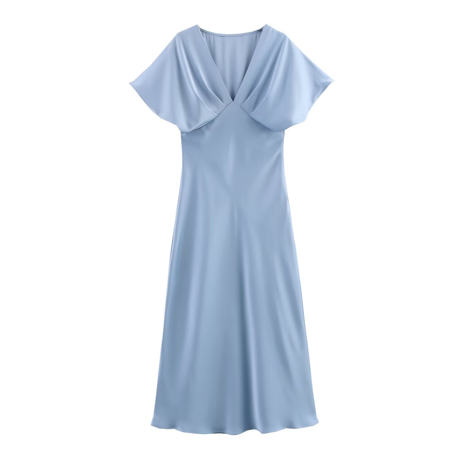 SL158 Summer new European and American style women's fashion temperament leisure satin texture dress