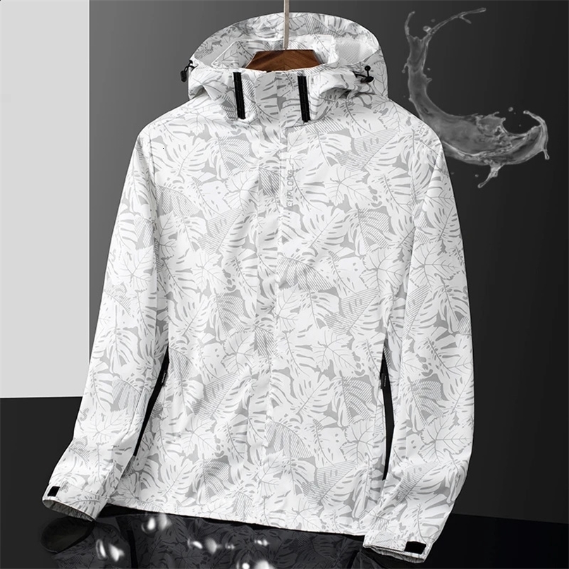 Spring Windproof Mens Leisure Climbing Waterproof Detachable Hat Jacket Unisex Fashion Gorpcore Camouflage Camping Fishing 240820