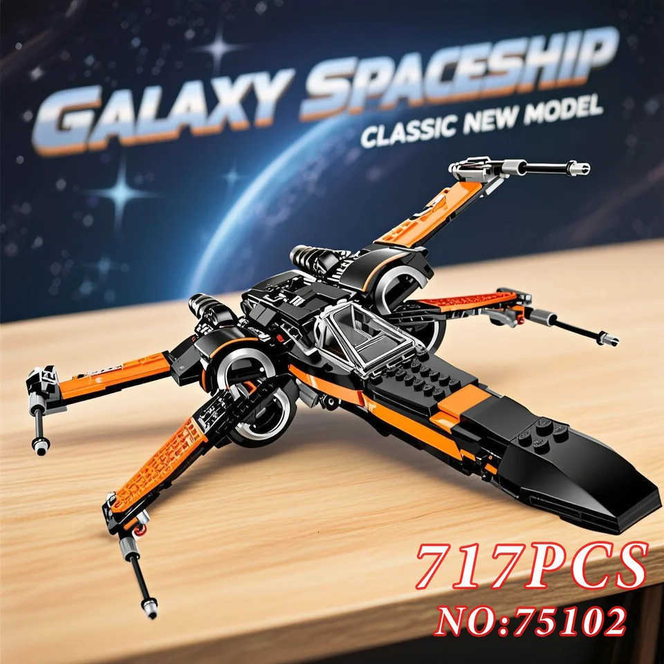 2025 717PCS Space War Xwing Fighter Set Building Blocks Wars Spaceship Warplane Construction MOC Bricks Toys Gifts For Kids Boy T250930