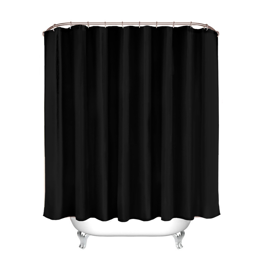 YL-37298 dry and wet solid color curved bath curtain punch-free L-shaped solid color polyester partition curtain bathroom curtain waterproof hanging c