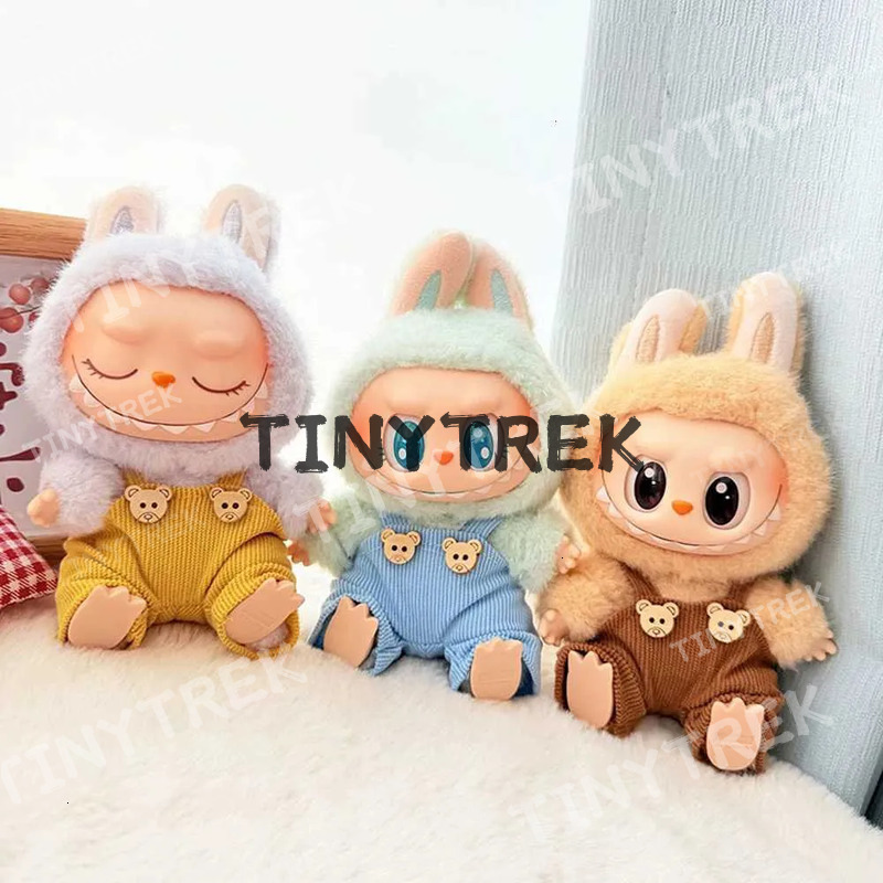 For Clothes Mini Outfit Accessories for 15-17cm Labubu Doll Idol V1 V2 Bear Overalls T-shirt Set Clothing Gift y250719