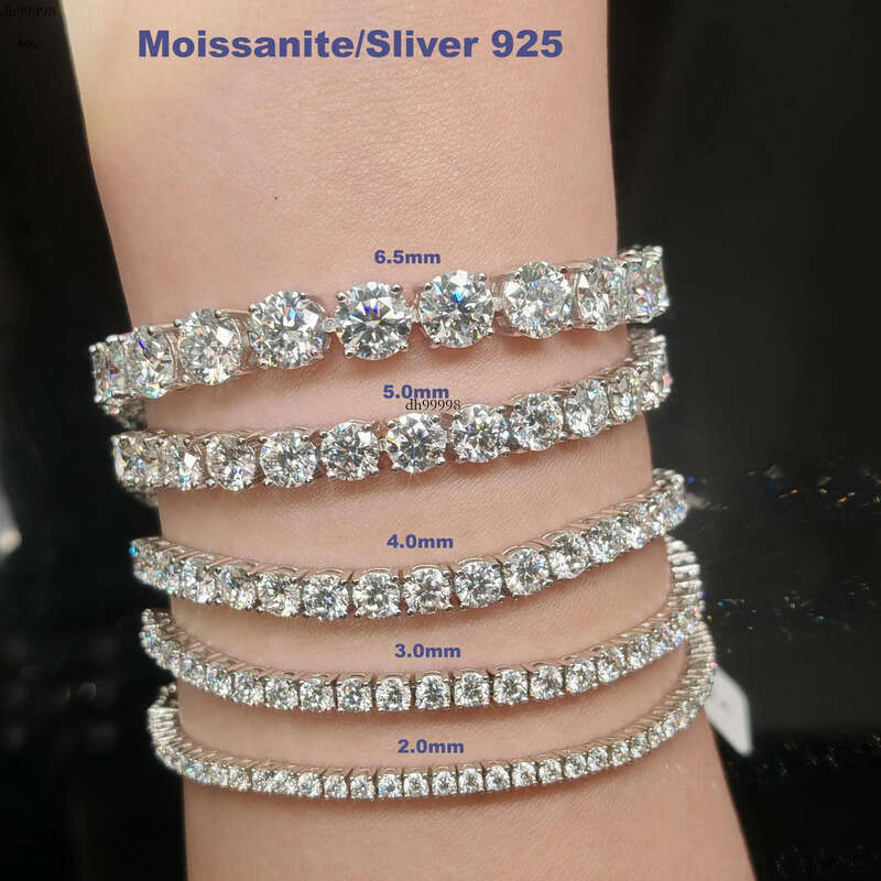 Hip Pop Fasion Gold Plated Sterling Sier Dia VVS 3mm Round Ice Cut Moissanite Tennis Chain