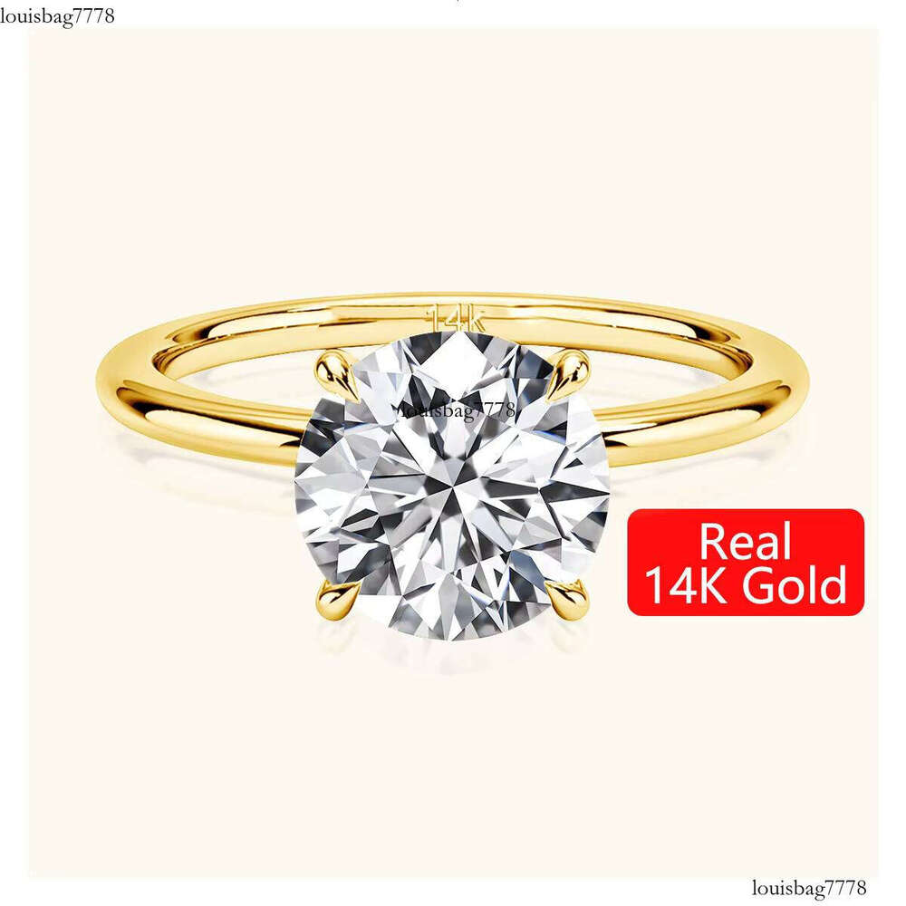 Premium 14k Hollow Engagement Wedding Jewelry Women's Silicon Stone Ring