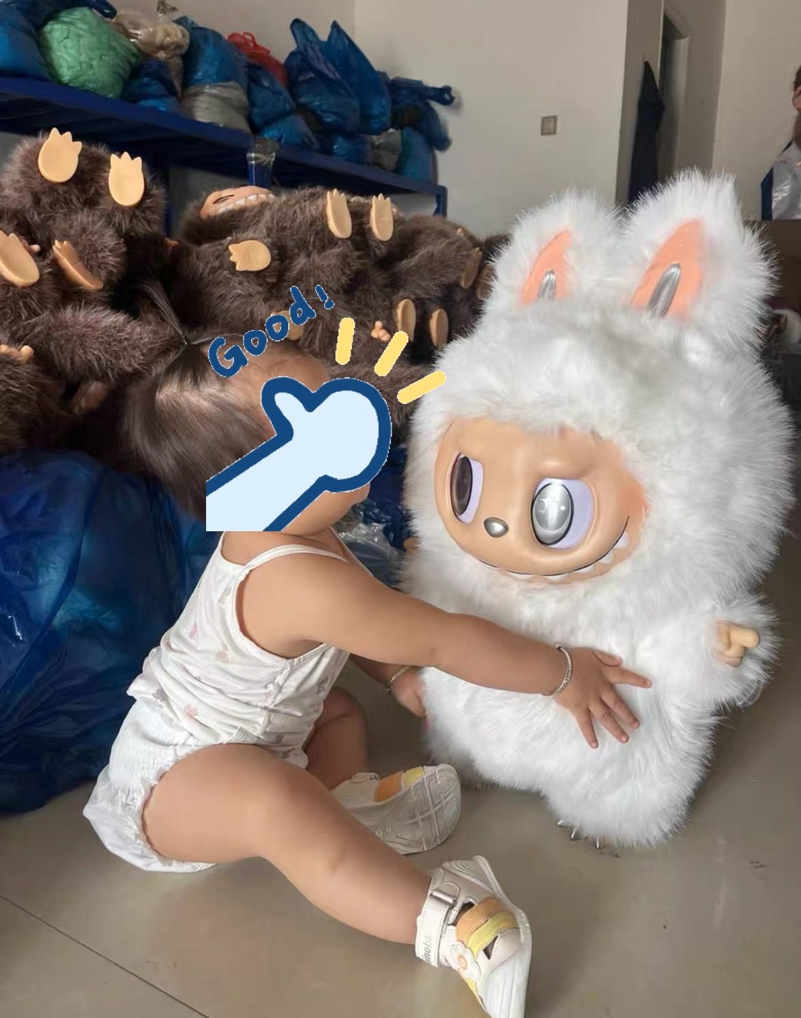 Popular Market 58cm Labubu Zimomo Angel in Clouds Series Action Figure Vinyl Doll Decoration Toy Girl Birthday Gift