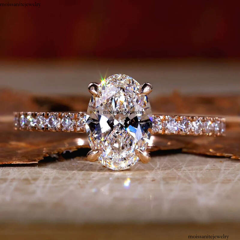 IGI GIA Certified HPHT CVD Lab Grown Oval Cut Dia 3 Carats 14K Real Gold Jewelry Engagement Wedding Ring for Women Man