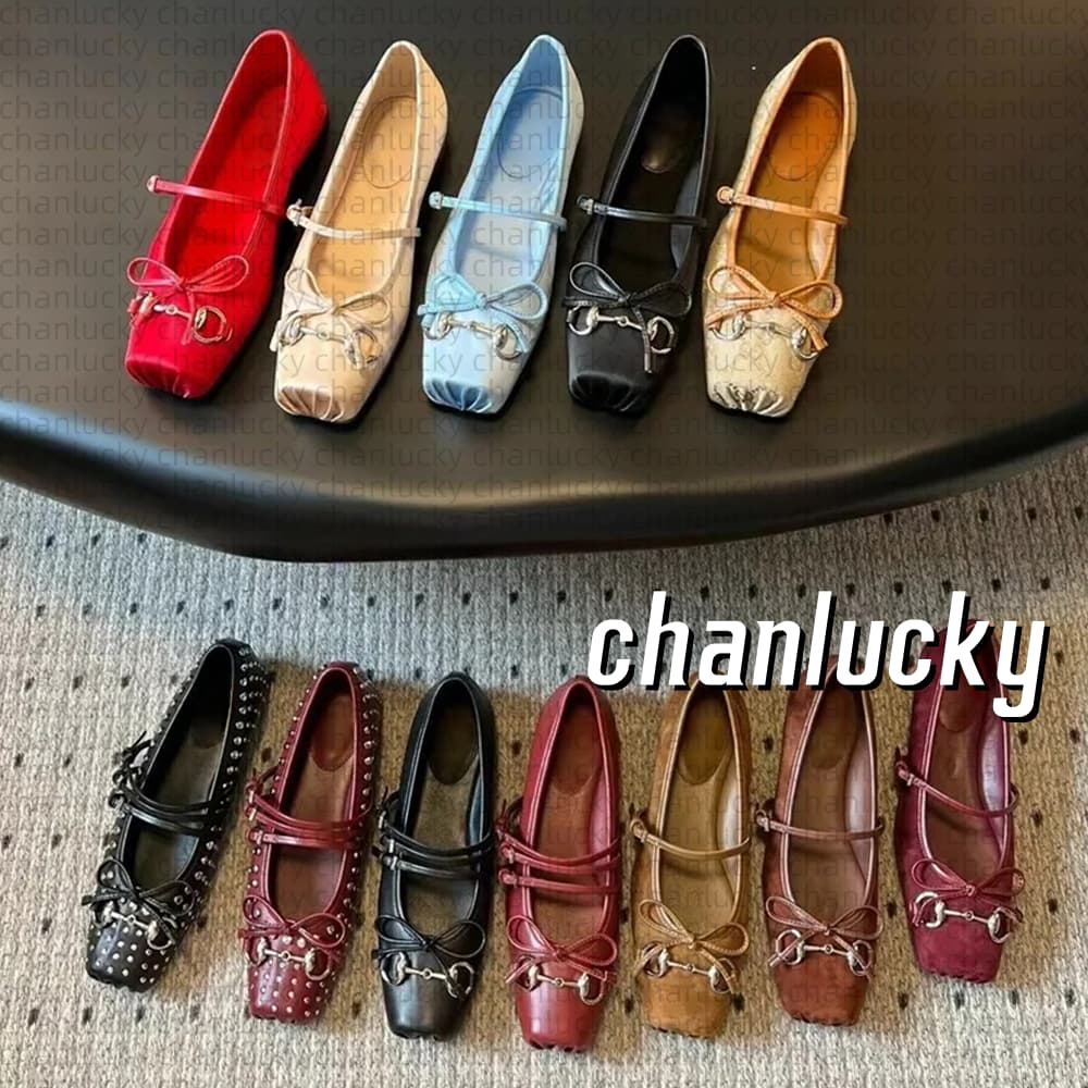 Ballet flat Paris Designer Professional Dance Shoes Satin ballerinas Bowknot Round toe Shallow Mouth Single Shoe Mary Jane comfortable flat sandals womens Loafer